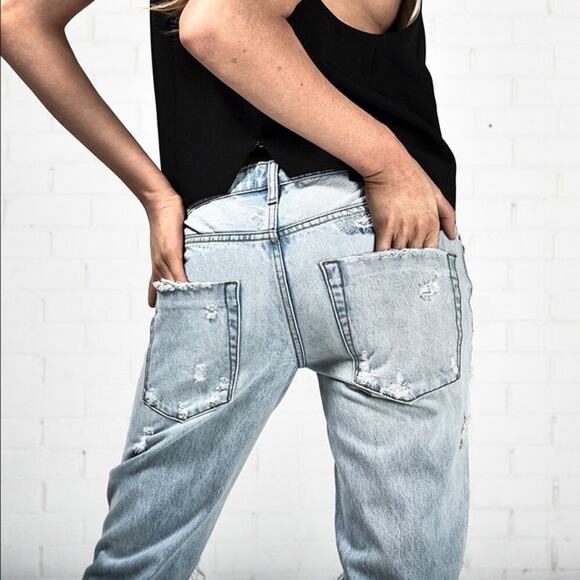 One Teaspoon Awesome Baggies Jeans Size 27 Relaxed Distressed Ripped Destroyed - Picture 3 of 16